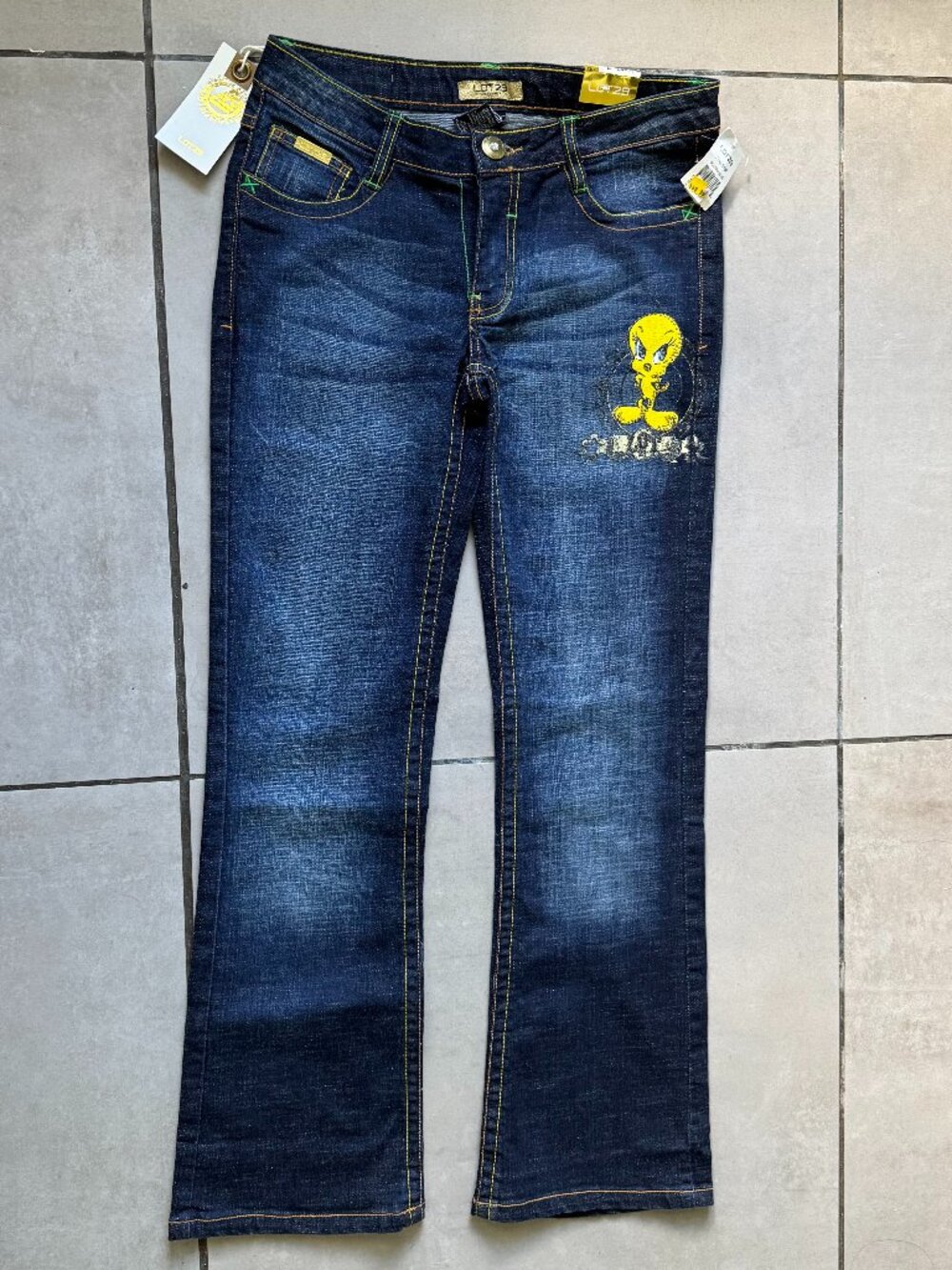 LOT29 Tweety Jeans Y2K Size 11 Dark Wash Rhinestone NWT